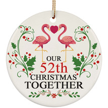 Funny Couple Flamingo Ornament Christmas Gift 52th Wedding 52 Years Anniversary - £12.45 GBP