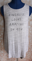 Old Navy Women&#39;s Gray Kindness Graphic High-Neck Swing Tank Top Size S - £6.75 GBP