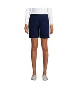 Lands&#39; End Women&#39;s Pull On 7IN Chino Shorts Deep Sea Navy Regular Size 12 - £17.82 GBP