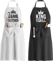 Matching King &amp; Queen Apron Set - Perfect Couples Kitchen Gift for Any O... - $46.48