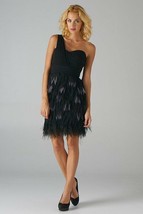NWT Minuet One Shoulder Feather Dress Sz 4/S - £39.19 GBP