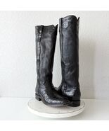 Rod Patrick Knee High Womens Cowboy Boots 10 Black Caiman Western Cowgirl Tall - $886.05