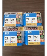 4-New HP 21 Black &amp; 22 Tri Color, C9509B Combo Pack Ink cartridge, For 3... - $1,787.40 MXN