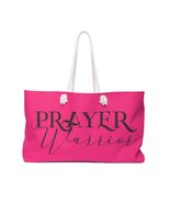 Tote Bags, Prayer Warrior Pink &amp; Black Graphic Style Weekender Tote Bag - £39.49 GBP