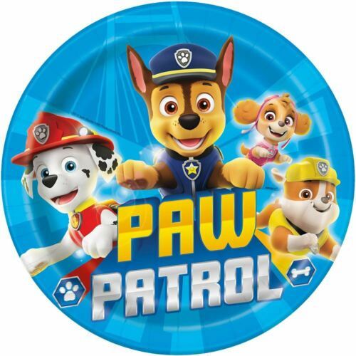 Primary image for Paw Patrol 8 Ct 9" Paper Lunch Plates Rubble Skye Chase Marshall