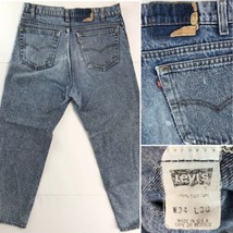 Levis 550 Acid Wash Vtg Denim Taper Jeans 32 x 30 True Fit Mens USA Zipper 1980s - £49.31 GBP