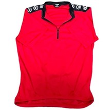 Canari Cycling Jersey Mens XL Red And Black Short Sleeve Quarter Zip Rear Pocket - $28.04
