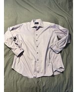 David Donahue 17 34/35 Lilac Dot Textured 100% Cotton Dress Shirt - €16,90 EUR