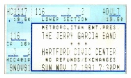 Jerry Garcia Band Concert Ticket Stub November 17 1991 Hartford Connecticut - £27.58 GBP