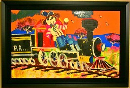 Paul Blaine Henrie (1932-1999)-The Never Never Train-Framed ORIG Oil/Canvas/COA - £1,717.94 GBP