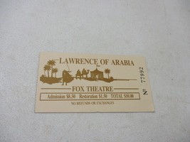 LAWRENCE OF ARABIA VINTAGE FOX THEATER TICKET STUB DETRIOT MICHIGAN - £8.56 GBP