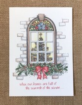 Vintage Lucy Rigg Stained Glass Style Window Looking In At Christmas Tree Card - £3.12 GBP