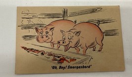 Bob’s Steak House Postcard San Francisco 50s 60s Comic Pigs Advertisement - £4.63 GBP