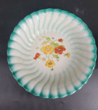 Homer Laughlin Pennsylvania Swirl Bowl 9&quot; Poppy Flowers Early 20th Century VTG - £11.03 GBP