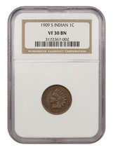 1909-S Indian 1C Ngc VF30 - £440.65 GBP