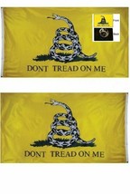 Yellow Gadsden Dont Tread on Me Flag with pin Double Sided Polyester 3 x 5 Foot - £30.25 GBP