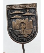 Vintage 1388 Sremska Mitrovica Serbia Civitas Sancti Demetrii Pinback - $26.72