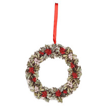 Bethany Lowe Holly Wreath Christmas Tree Ornament Classic Retro Vntg Style Decor - £24.12 GBP