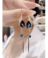 Hook earrings peacock gold + FREE dangle pearl earrings - £17.38 GBP
