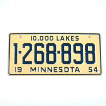 Vintage 1954 Wheaties Cereal Minnesota Metal Bicycle License Plate 10,000 Lakes - £10.15 GBP