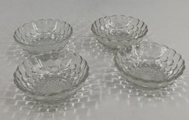 Anchor Hocking Clear Bubble Glass 4&quot; Bowls. -4 Small Berry Bowls Circa 1... - £18.15 GBP
