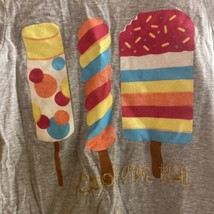 Girls T Shirt M Medium 8 / 10 Gray W/ Ice Creams - $4.27