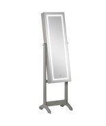 Jewelry Cabinet w/ Mirror &amp; LED - Grey - $218.32 CAD