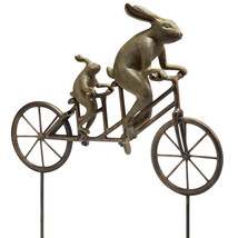 Tandem Bicycle Bunnies Garden Statue Indoor Outdoor - £257.08 GBP