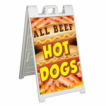 All Beef Hot Dogs Signicade 24x36 A Frame Sidewalk Sign Carnival Fair Food - £34.08 GBP+