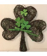 St. Patrick&#39;s Glitter Shamrock Twig Wall Hanging - Bring The Luck Of The... - £11.83 GBP