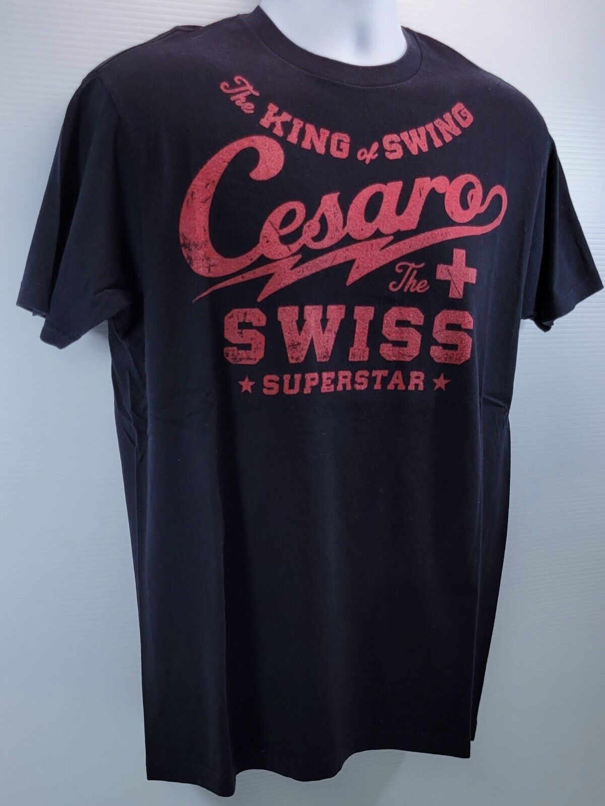 D) WWE Cesaro King of Swing Wrestling Black T-Shirt Ripple Junction Men's Large Item image 2