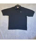 Vintage NIKE Polo Shirt Made in USA Embroidered Swoosh Black 90s Short S... - £15.80 GBP