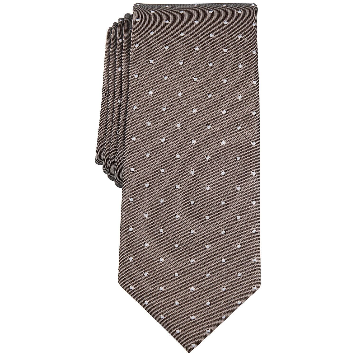 Alfani Men&#39;s Utopia Dot Tie Taupe OS B4HP - $6.95