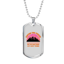 Camper Necklace Hiking Any Time Necklace Stainless Steel or 18k Gold Dog Tag 24 - £37.92 GBP+