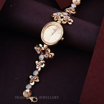 New Designer Exclusive 18K 75% Rose Gold Women Girl Wrist Watch CZ Studd... - $2,895.75