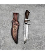 HANDMADE DAMASCUS STEEL HUNTING KNIFE SURVIVAL FULL TANG KNIFE FIXED BLADE - $2,705.80 MXN