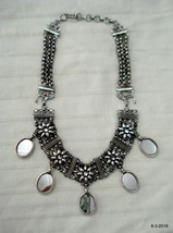 Traditional Design Sterling Silver Necklace choker mirror jewelry handmade - $481.14