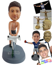 Personalized Bobblehead Shirtless dude riding his bike on a hot summer day - Spo - £81.05 GBP