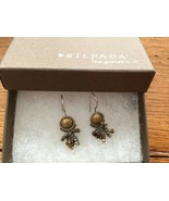 Silpada W1948 Sterling Silver Brass Pearl Tiger Eye Glass Bead Dangle Ea... - $54.94 CAD