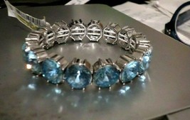 Charter Club Aqua Crystal Stretch Bracelet NWT - £21.89 GBP