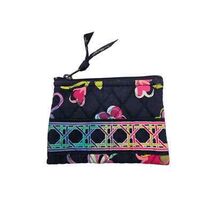 Vera Bradley Zipper Coin Purse Retired Navy Multi 2012 Ribbons Print - $10.29