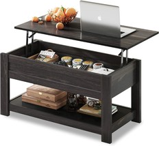 Wood Lift Tabletop For Home Living Room, Black, Rustic Brown, Wlive Mode... - $99.92