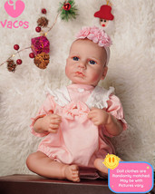 VACOS 20&quot; Reborn Baby Dolls Lifelike Newborn Girl Soft Body Vinyl Silicone Doll - £35.23 GBP