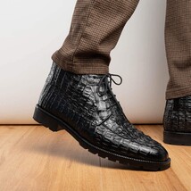 Marco Di Milano Genuine Caiman Crocodile Chukka Boot Martinelli Black image 11