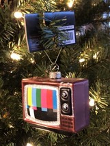 Robert Stanley Christmas Ornament Glass Vintage Color TV Television Set - £12.59 GBP