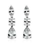 LO2334 - Rhodium Brass Jewelry Sets with AAA Grade CZ  in Clear - $218.78 CAD