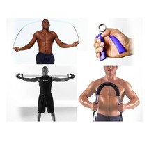 4 Pcs Gym Set Hand Grip Strengthener Jumping Rope Chest Expander Power Twister - £20.66 GBP