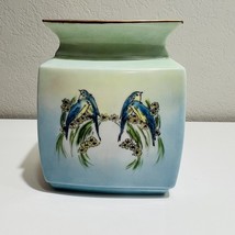 Bavaria Shonwald Bud Vase Blue Bird Design 1127 Porcelain Vintage P.S.A.A. - $31.50