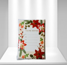Vintage Hallmark &quot; Your Invited&quot; Flowers Print Design Invitation Cards Set of 10 - £3.95 GBP