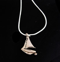 Sterling sailboat necklace / Vintage Pirate Ship / Silver Gasparilla / Yacht Clu - £60.46 GBP